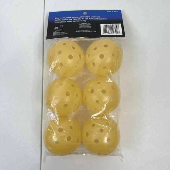 Tourna Strike Outdoor Pickleball 6-Pack USAPA Approved Optic Yellow New Open - Picture 3 of 6